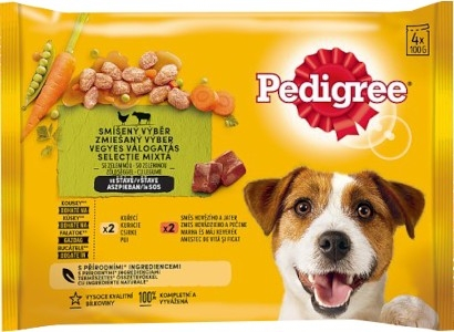 Hrana Umeda Pentru Caini, Pedigree Vital Adult, Pui/Vita Si Legume In Sos, 4x100 g [2]
