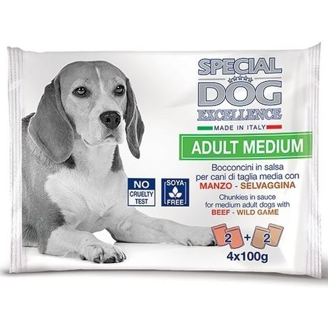 Hrana Umeda Pentru Caini, Special Dog Excellence, Adult Medium, Vita Si Vanat, 4x100 g [2]