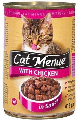 Hrana Umeda Pentru Pisici, Cat Menu Adult, Cu Pui, 415 g	 [1]