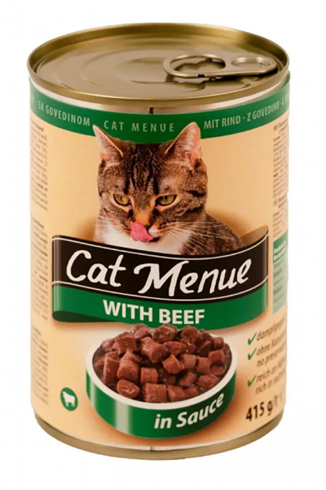 Hrana Umeda Pentru Pisici, Cat Menu Adult, Cu Vita, 415 g	 [1]
