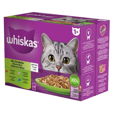 Hrana Umeda Pentru Pisici, Whiskas Adult, Meniu Mixt, 12x85 g [1]