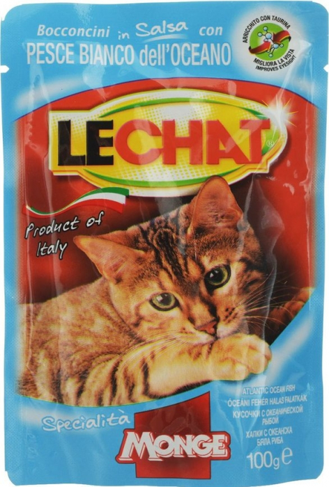 Hrana Umeda Pentru Pisici, LeChat, Cu Peste, 100 g	 [2]