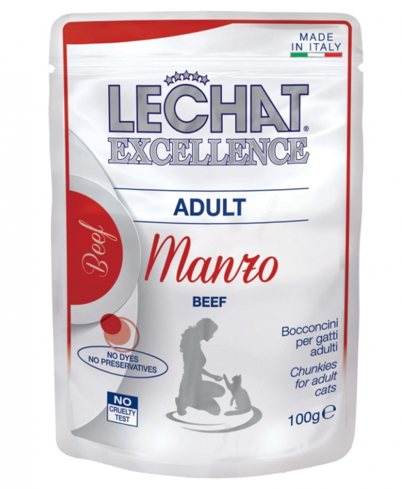Hrana Umeda Pentru Pisici, LeChat Excellence Adult, Cu Vita, 100 g	 [1]