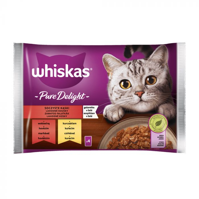 Hrana Umeda Pentru Pisici, Whiskas Pure Delight Adult, Cu Vita/Pui, 4x85 g [2]