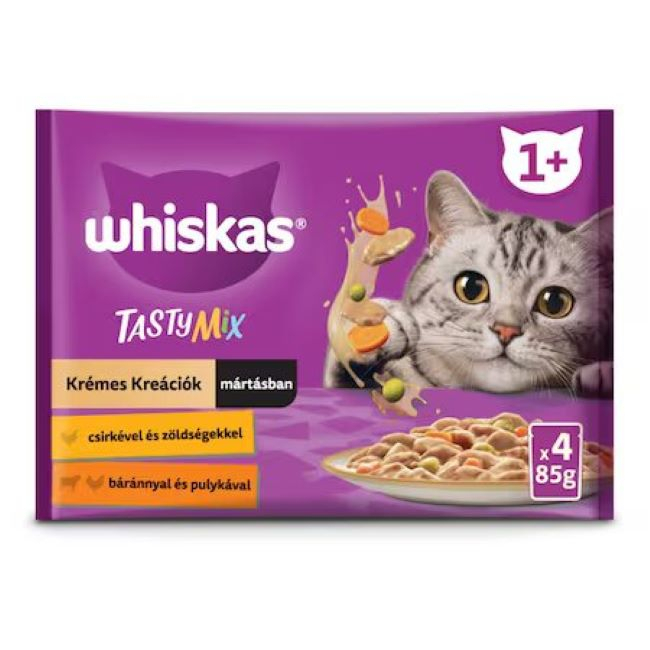 Hrana Umeda Pentru Pisici, Whiskas Tastymix Adult, Pui/Legume/Miel/Curcan In Sos Cremos, 4x85 g [2]