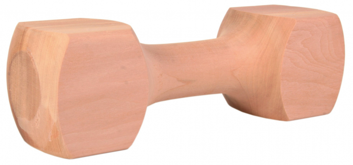 Jucarie De Aport Pentru Caini, Haltera, Lemn, 25cm/650 g 3224 [1]