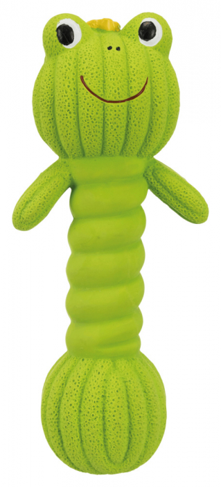 Jucarie Pentru Caini, Gantera Broasca, Latex, Cu Sunet, 18 cm, Verde, 34484 [1]