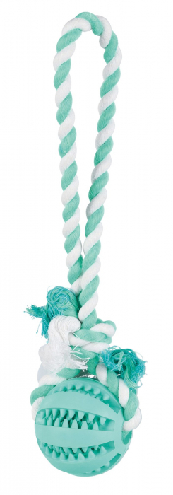 Jucarie Pentru Caini, Denta Fun, Minge De Cauciuc Pe Sfoara, Aroma Menta, 7/24 cm, 3299 [2]