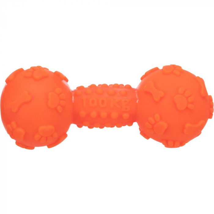 Jucarie Pentru Caini, Haltera, Vinil, 15 cm, Portocaliu, 3361 [2]