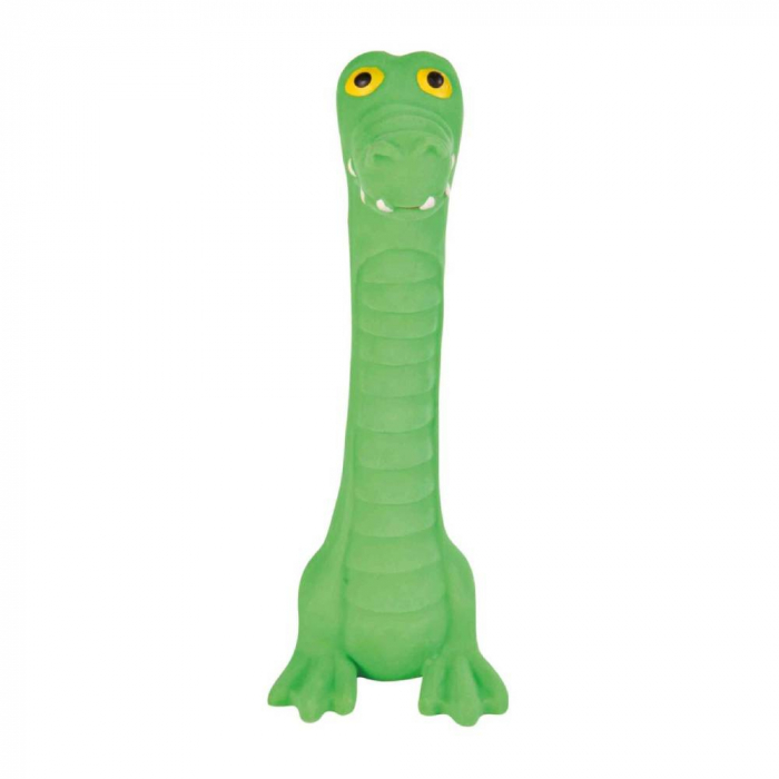 Jucarie Pentru Caini, Longie Crocodil, Latex, Cu Sunet, 18 cm, Verde, 3503	 [2]