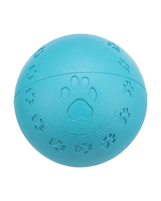 Jucarie Pentru Caini, Minge, Cauciuc, Cu Sunet, 9 cm, Albastru Petrol, 34863 [2]