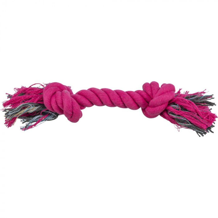 Jucarie Pentru Caini, Sfoara Cu 2 Noduri Mari 26 cm/125 g, Roz, 3272 [2]