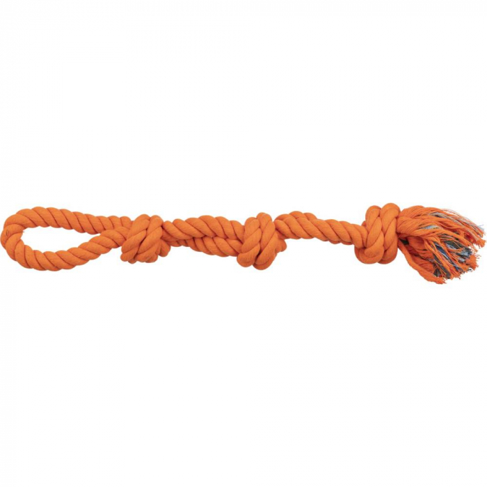 Jucarie Pentru Caini, Sfoara Dubla Cu Noduri Si Maner, 500 g/60 cm 3275	 [2]