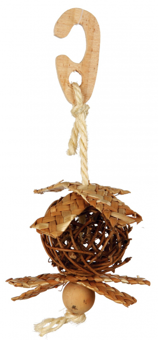 Jucarie Pentru Pasari, Minge De Rachita Cu Sfoara De Sisal, 5.5x15 cm, 58965	 [2]