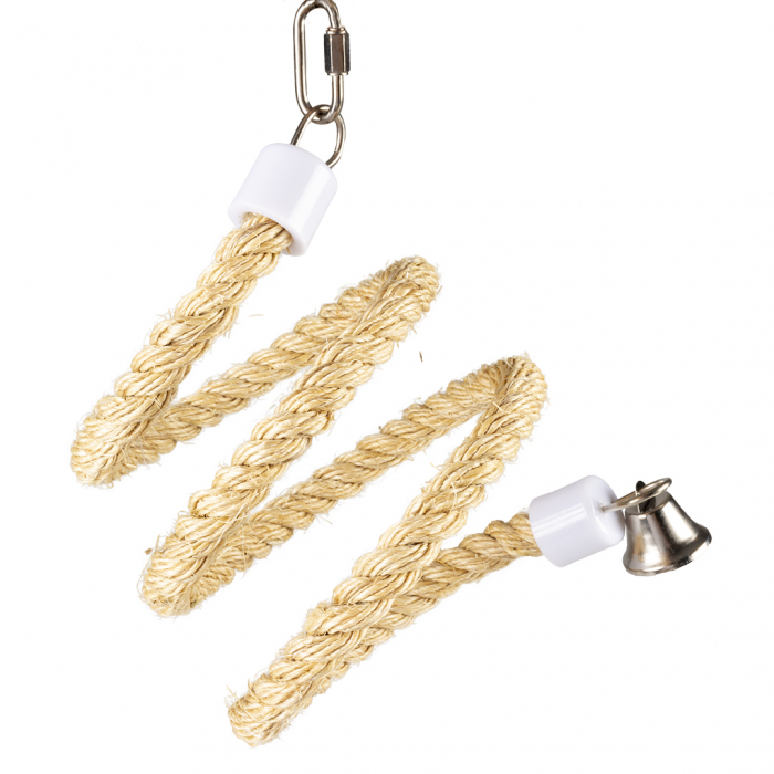  Jucarie Pentru Pasari, Spirala Din Sisal Cu Clopotel, M: 97x21x21cm, L13556 [1]