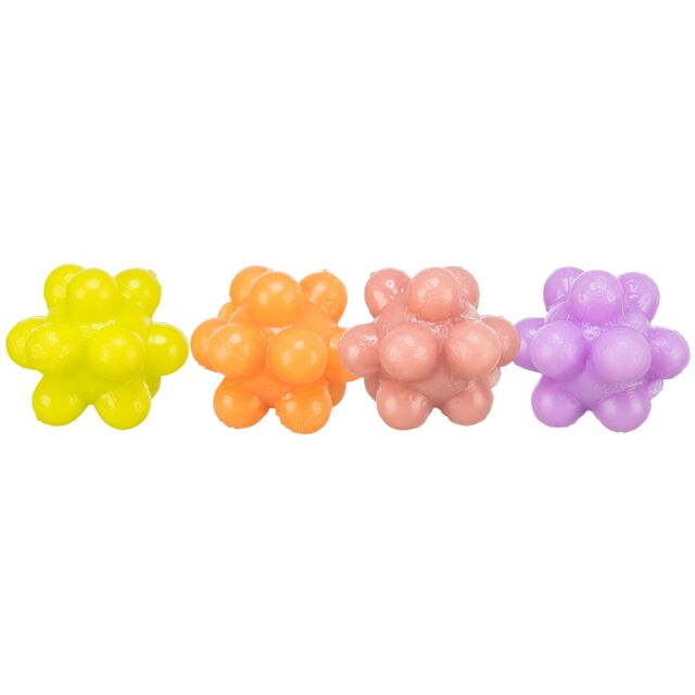 Jucarie Pentru Pisici, Set 4 x Mingi Cauciuc Cu Noduri, 3.5 cm 4534	 [2]