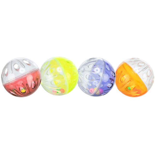 Jucarie Pentru Pisici, Set 4 X Mingi Plastic, Cu Zornaitoare, 4.5 cm 4166	 [2]