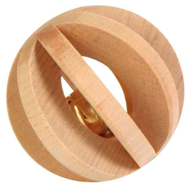 Jucarie Pentru Rozatoare, Minge Lemn Cu Clopotel, 6 cm, 6187	 [2]