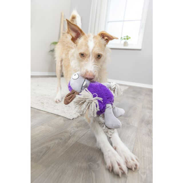 Jucarie Pentru Caini, Monstru, Plus/Sfoara, Cu Sunet, 32 cm, Violet, 34723 [5]