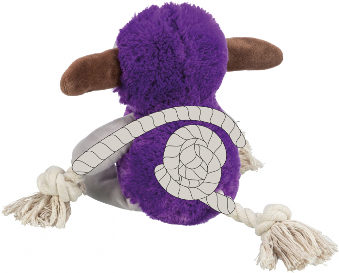 Jucarie Pentru Caini, Monstru, Plus/Sfoara, Cu Sunet, 32 cm, Violet, 34723 [4]