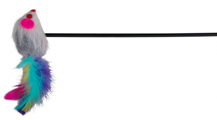Jucarie Pentru Pisici, Undita Cu Soarece Si Pene, 50 cm 4516	 [1]