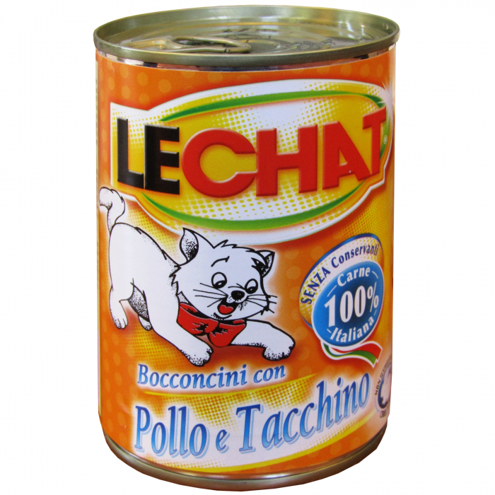 Hrana Umeda Pentru Pisici Lechat, Cu Pui Si Curcan, 400 g [1]