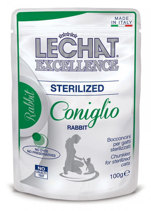 Hrana Umeda Pentru Pisici, LeChat Excellence Steril, Cu Iepure, 100 g	 [1]