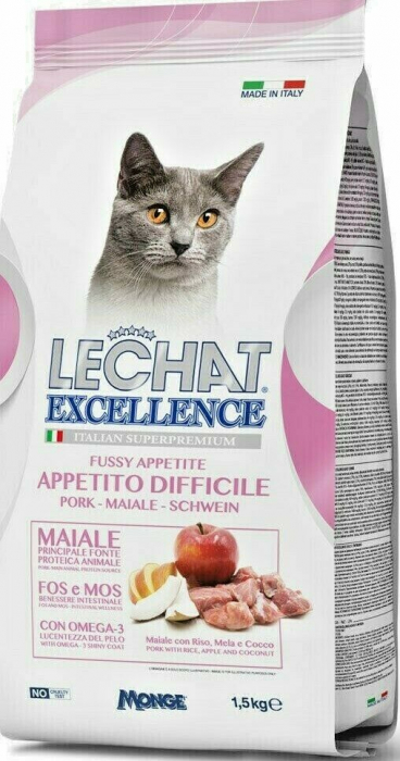 Hrana Uscata Pentru Pisici, LeChat Excellence Appetito Difficile, Cu Porc, 1.5 kg	 [1]