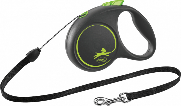 Lesa Flexi Black Design, Snur, S: 5 m/12 kg, Verde, 12254 [2]
