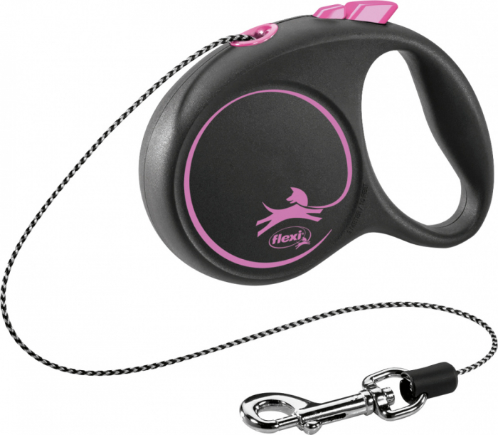 Lesa Flexi Black Design, Snur, XS: 3 m/8 kg, Roz, 12246 [2]