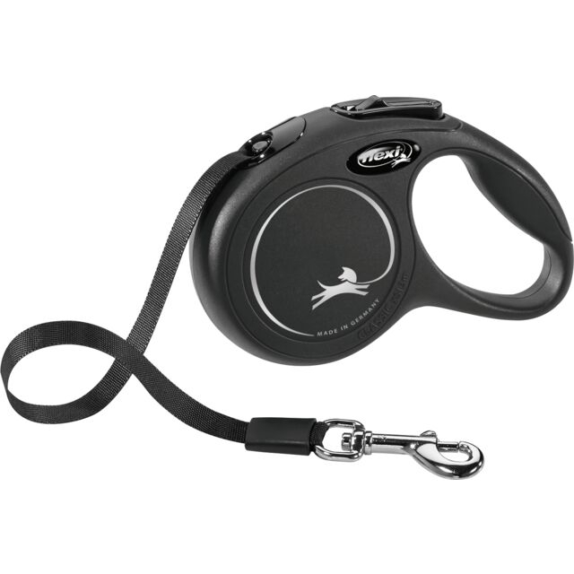 Lesa Flexi Classic, Banda, XS: 3 m/12 kg, Negru, 11821 [2]