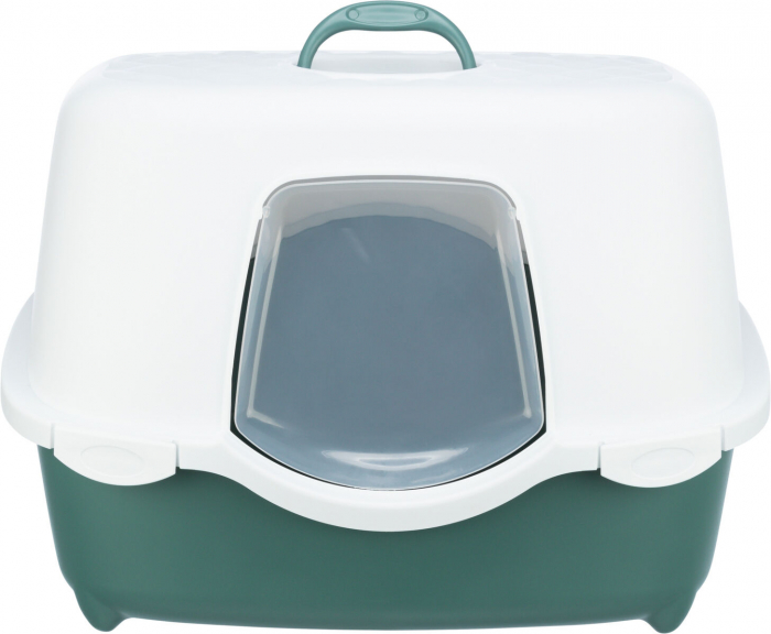 Litiera Berto Davio Top, Cu Capac Si Filtru De Carbon, 56 x 39 x 39 cm, Verde/Alb, 40570 [9]