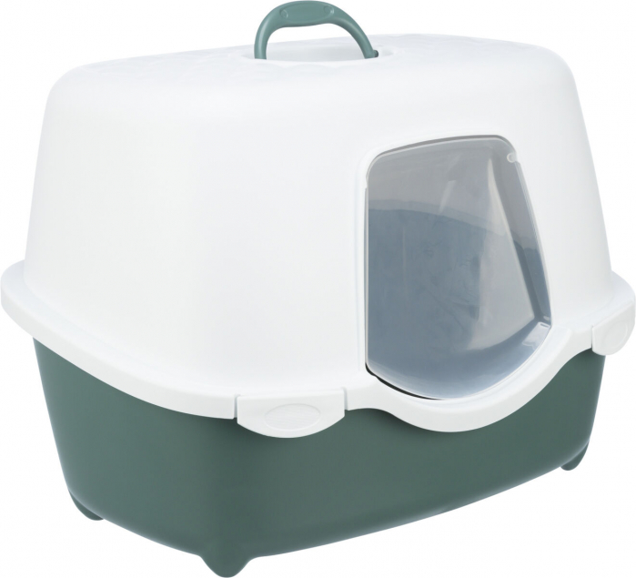 Litiera Berto Davio Top, Cu Capac Si Filtru De Carbon, 56 x 39 x 39 cm, Verde/Alb, 40570 [2]