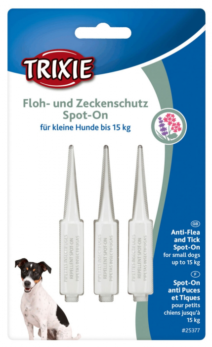 Picaturi Antiparazitare Naturale Pentru Caini, Spot-On, Pana la 15 kg (de la 2 luni), 3x1.5 ml, 25377	 [3]