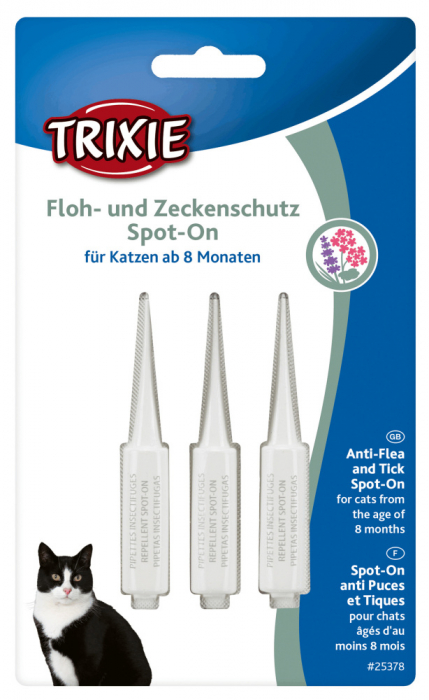 Picaturi Antiparazitare Naturale Pentru Pisici, Spot-On, de la 8 luni, 3x1 ml, 25378 [2]