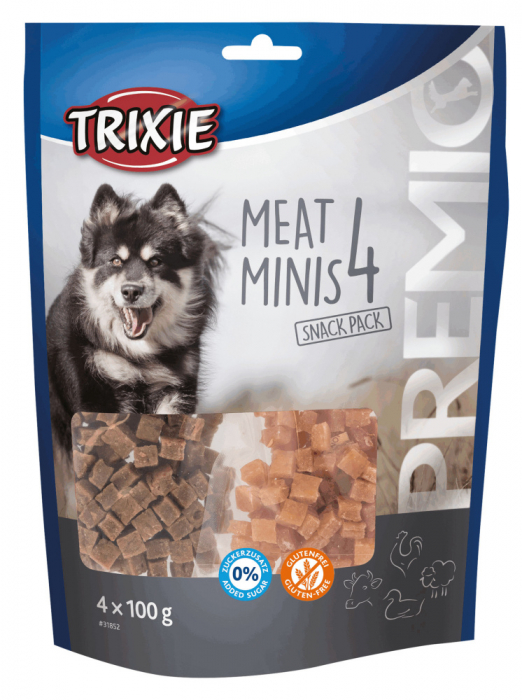 Recompense Pentru Caini, Premio Minis, Cuburi 4 Carni, Cu Pui/Rata/Vita/Miel, 4 x 100 g, 31852 [2]