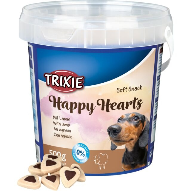 Recompense Pentru Caini, Soft Happy, Inimi Cu Miel, 500 g, 31497	 [2]