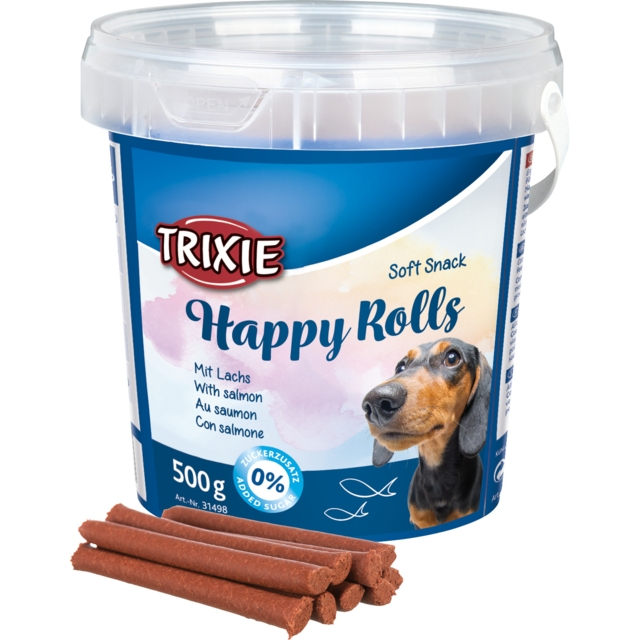Recompense Pentru Caini, Soft Happy, Rulouri Cu Somon, 500 g, 31498	 [2]