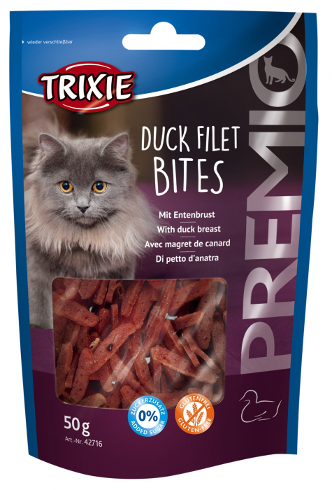 Recompense Pentru Pisici, Premio, Filet Bites Cu Rata,  50 g 42716 [2]
