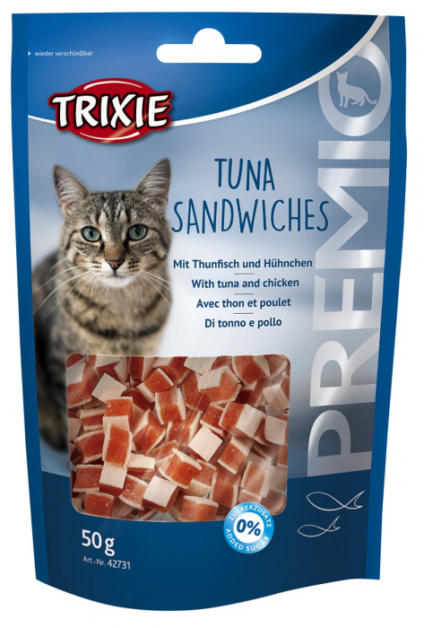 Recompense Pentru Pisici, Premio, Sandwichuri Cu Ton Si Pui, 50 g, 42731 [2]