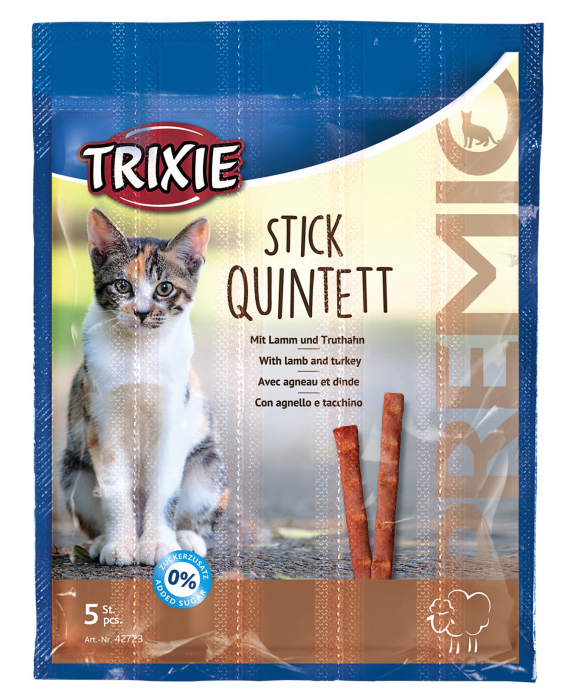 Recompense Pentru Pisici, Premio Stick Quintett, Miel Si Curcan, 5 x 5 g, 42723 [2]