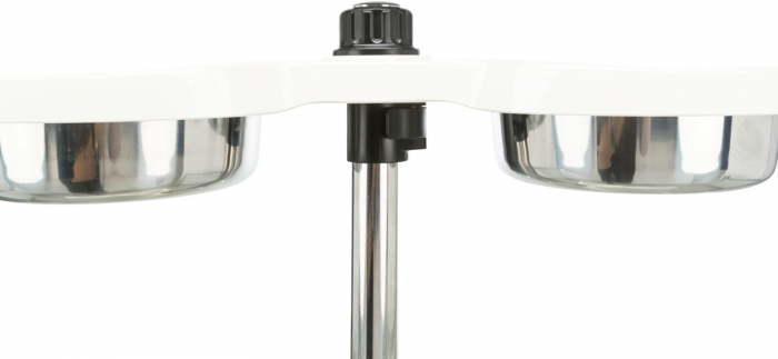 Stativ Reglabil Cu 2 Castroane Inox, 2x1.6 l/21cm, Alb, 25006 [6]