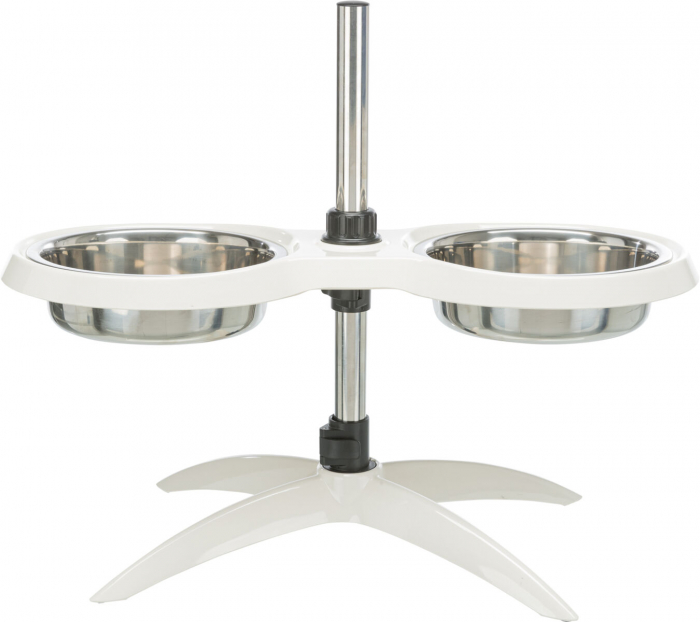 Stativ Reglabil Cu 2 Castroane Inox, 2x1.6 l/21cm, Alb, 25006 [9]