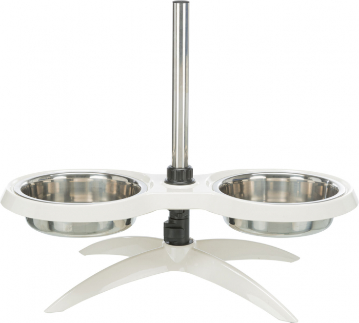 Stativ Reglabil Cu 2 Castroane Inox, 2x1.6 l/21cm, Alb, 25006 [8]