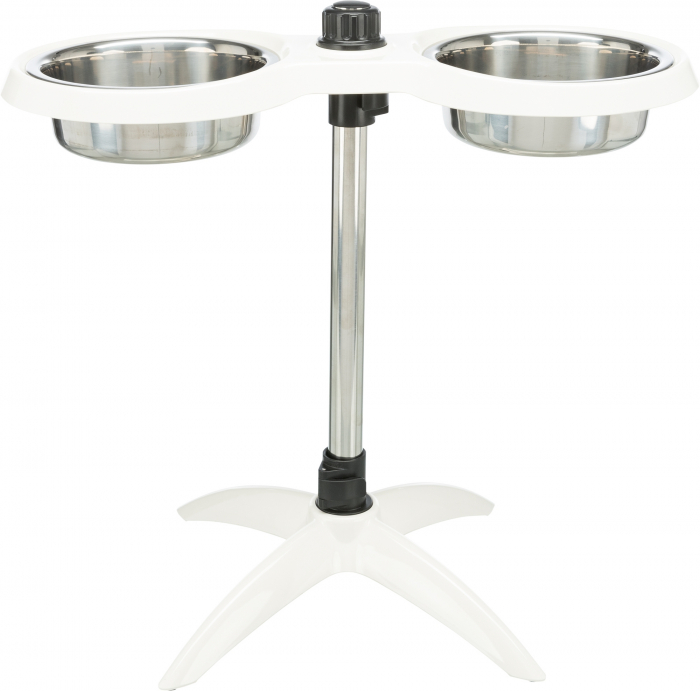 Stativ Reglabil Cu 2 Castroane Inox, 2x1.6 l/21cm, Alb, 25006 [10]