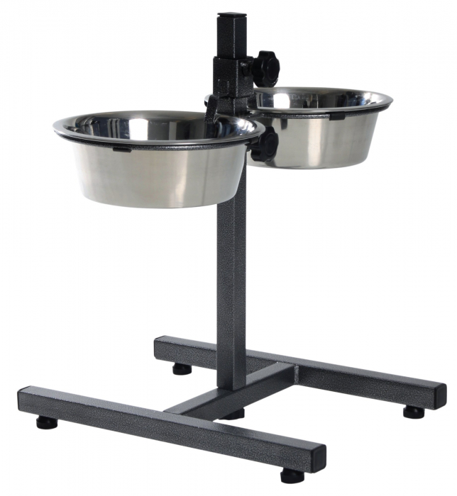 Stativ Reglabil Cu 2 Castroane Inox, 2x1.8 l/20 cm, 24921 [2]