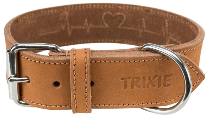 Zgarda Piele Rustic Heartbeat, L-XL: 55-65 cm / 40mm, Maro, 19017 [2]