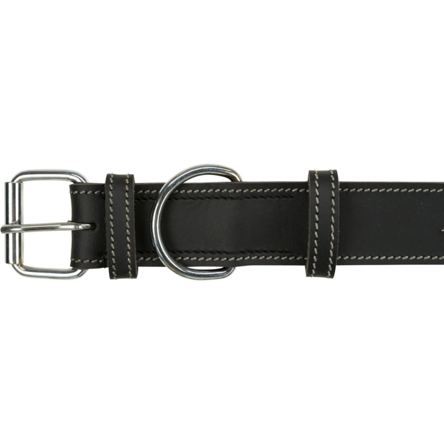 Zgarda Piele Rustic Heartbeat, M: 38-47 cm/40 mm, Negru, 18985 [3]