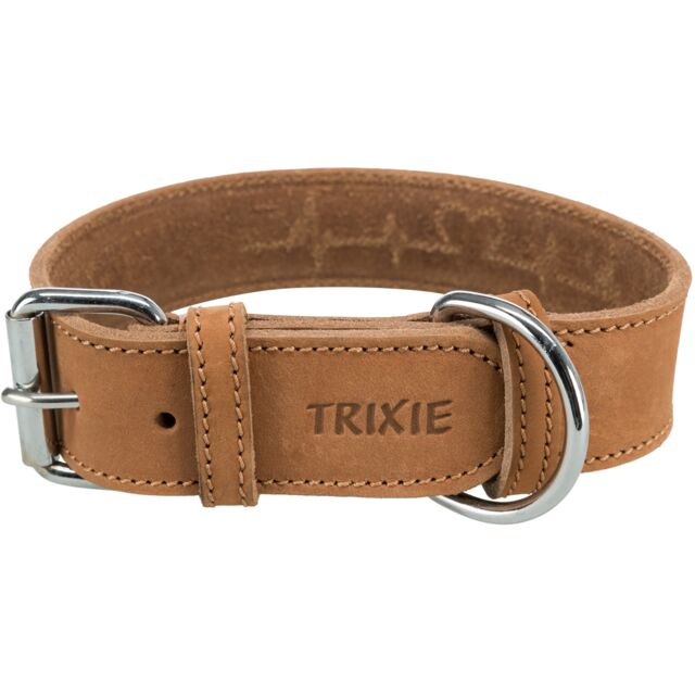 Zgarda Piele Rustic Heartbeat, S-M: 34-40 cm / 30 mm, Maro, 19014 [2]