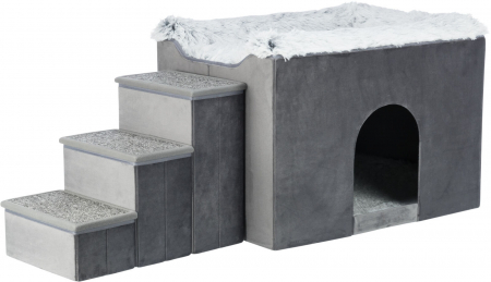 Ansambluri de joaca - Culcus Harvey Cu Trepte, 119x47x50 cm, Gri/Alb/Negru, 38039	